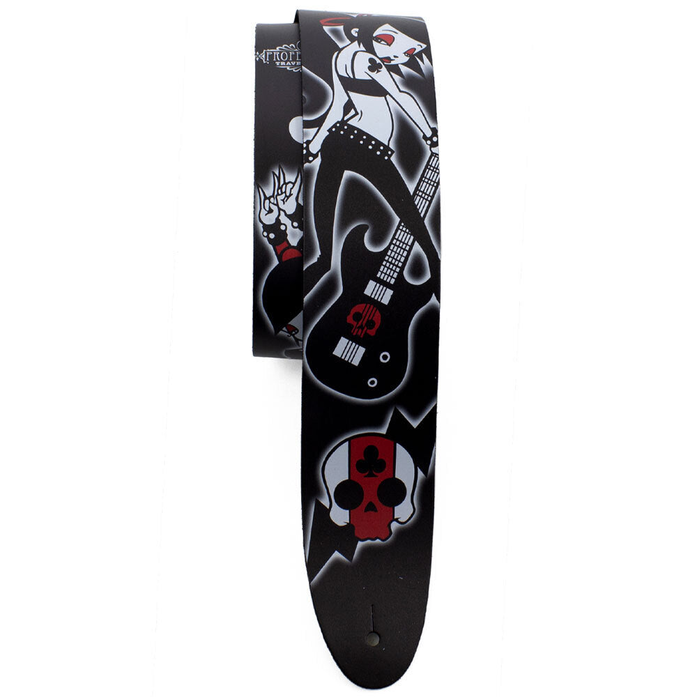Perris 2.5" Leather Hi-Res "Club Girls" David Bollt Design Guitar Strap