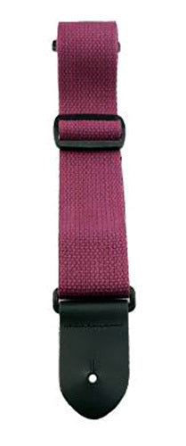 Perris 2" Burgundy Cotton Guitar Strap with Adjustable Length and Leather Ends