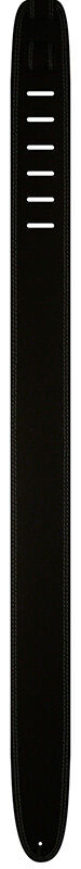 Perris 2.5" Double Stitched Adjustable Genuine Leather Guitar Strap - Black — view 2