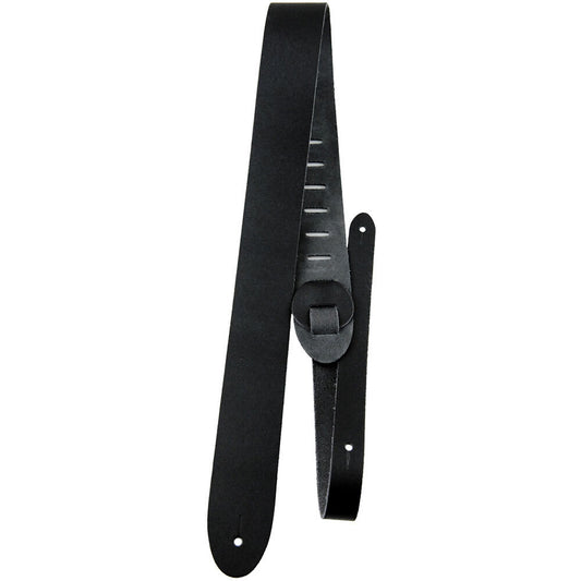 Perris 2" Black Leather Guitar Strap, Adjustable 41" to 56"