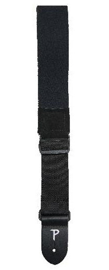 Perris 2" Black Neoprene Guitar Strap with Leather Ends, Adjustable 39" to 58"