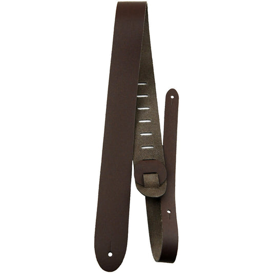 Perris 2" Brown Leather Guitar Strap, Adjustable 41" to 56"