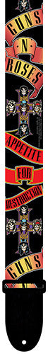 Perris 2" Polyester Guns N Roses Licensed Guitar Strap, Adjustable 39" to 58"
