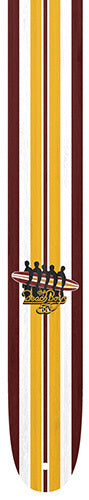 Perris 2.5" Leather Beach Boys Surfboard Design Guitar Strap, Adjustable 44.5" to 53"