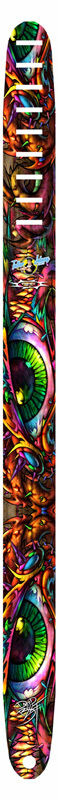 Perris 2.5" Leather Tattoo Johnny "Colourful Dragon Eyes" Licensed Guitar Strap, Adjustable 44.5" to 53" — view 2