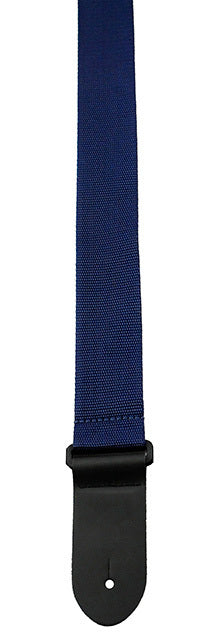 Perris 2" Navy Blue Poly Pro Guitar Strap with Black Leather Ends, Adjustable 39" to 58"
