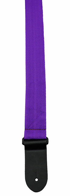 Perris 2" Purple Poly Pro Guitar Strap with Black Leather Ends, Adjustable 39" to 58"