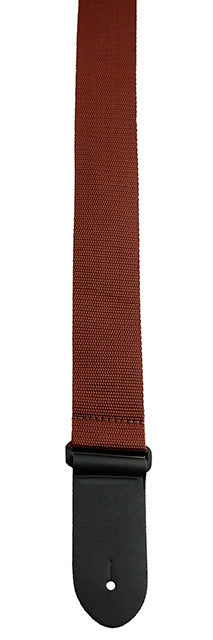 Perris 2" Brown Poly Pro Guitar Strap with Black Leather Ends, Adjustable 39" to 58"