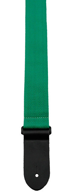 Perris 2" Poly Pro Guitar Strap in Green with Black Leather ends