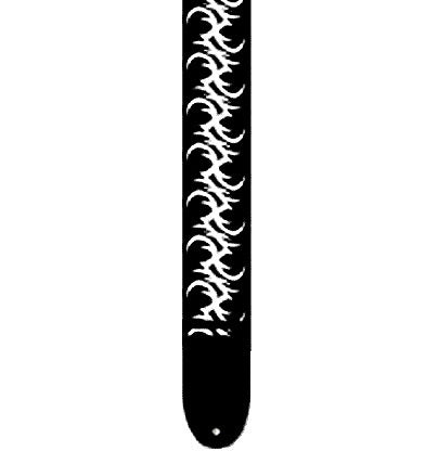 Perris 2" Polyester Tattoo Johnny Licensed Guitar Strap - Black & White Barbed Wire Design, Adjustable 39" to 58"