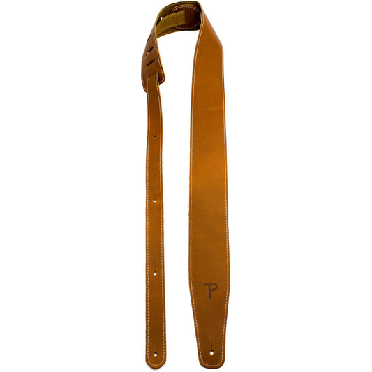 Perris 2.5" Baseball Leather Guitar Strap - Sunflower, Adjustable 41" to 56"