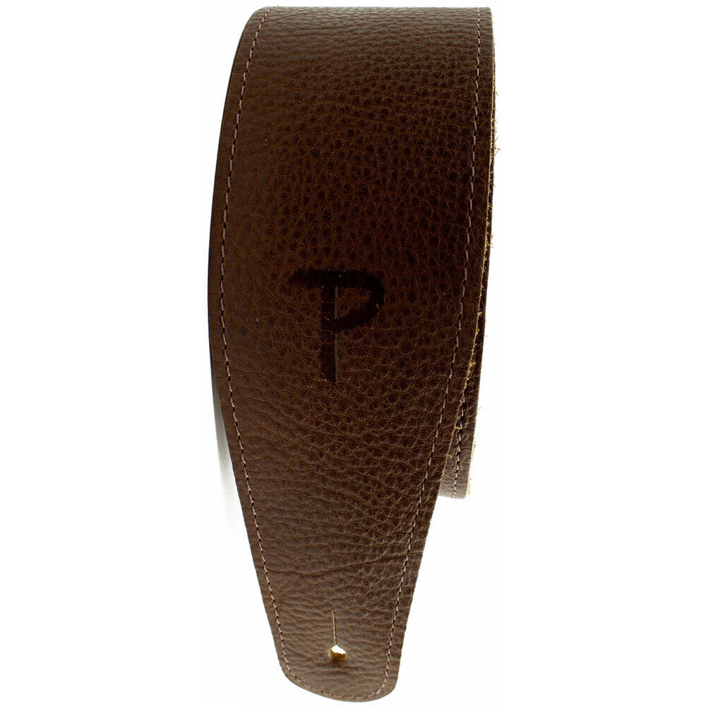 Perris 2.5" Brown Saddle Leather Guitar Strap, Adjustable 41" to 56" — view 3