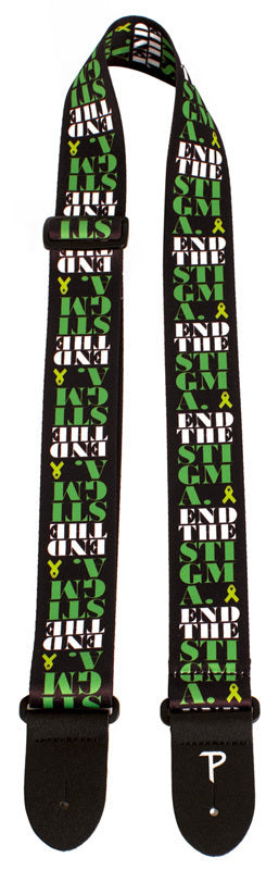 Perris 2" Polyester End The Stigma Guitar Strap with Leather Ends, Adjustable 39" to 58"