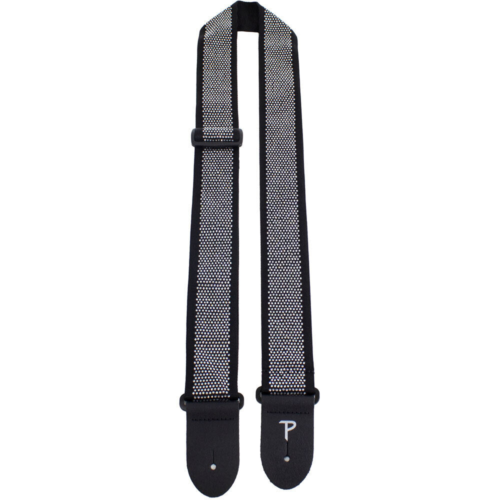 Perris 2.5" Jacquard Guitar Strap with Mini Rhinestones, Adjustable 39"-58" Length, Black Design — view 2