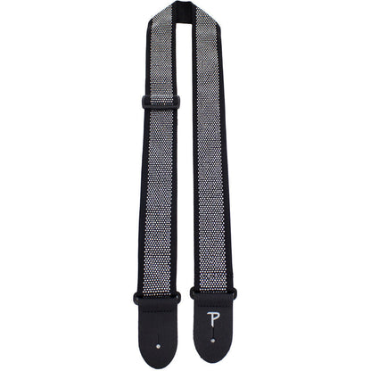 Perris 2.5" Jacquard Guitar Strap with Mini Rhinestones, Adjustable 39"-58" Length, Black Design — view 2