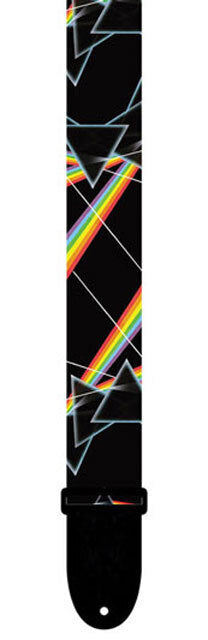 Perris 2" Polyester Pink Floyd Dark Side of the Moon All Over Prisms Guitar Strap, Adjustable 39" to 58"