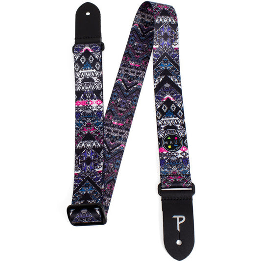 Perris 1.5" Polyester "Maui & Sons" 8174 Design Ukulele Strap with Leather ends