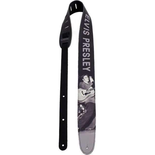 Perris 2.5" Leather Elvis Hi-Res Print Licensed Guitar Strap, Adjustable 44.5" to 53"
