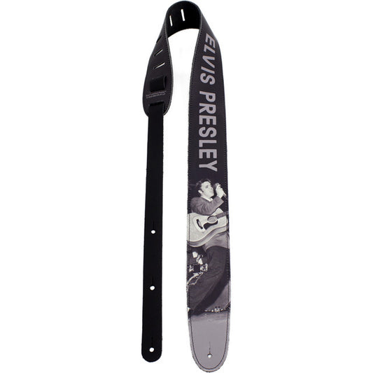 Perris 2.5" Leather Elvis Hi-Res Print Licensed Guitar Strap, Adjustable 44.5" to 53"