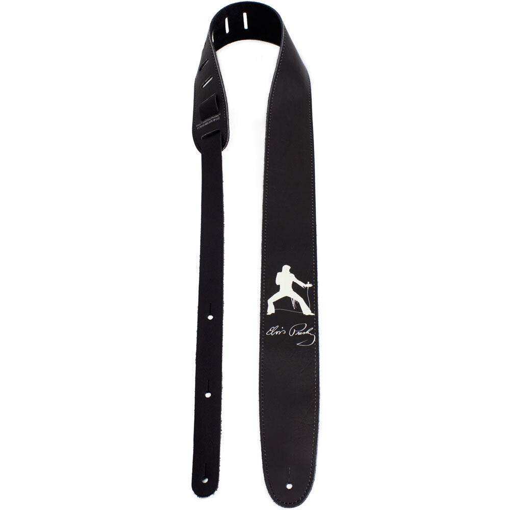 Perris 2.5" Leather Elvis Silhouette High Res Print Licensed Guitar Strap