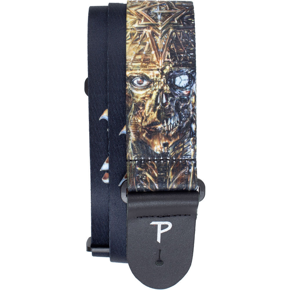 Perris 2" Polyester Ghost Impera Design Licensed Guitar Strap with Leather Ends, Adjustable 39" to 58"