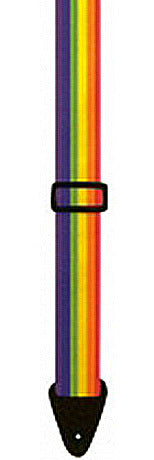 Perris 2" Rainbow Poly Pro Guitar Strap with Leather Ends, Adjustable 39" to 58"