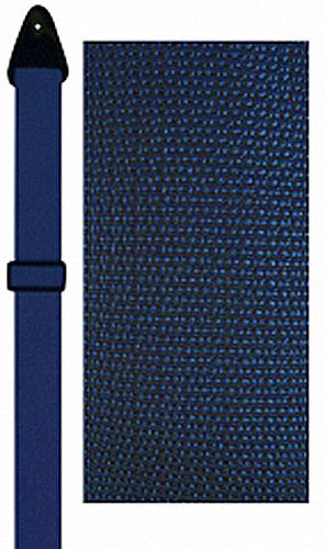 Perris 2" Navy Blue Poly Pro Guitar Strap with Black Leather Ends, Adjustable 39" to 58"