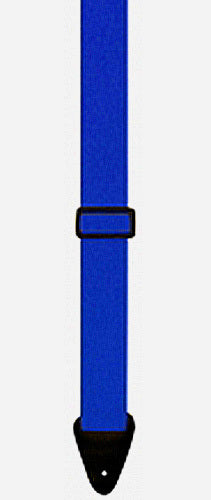 Perris 2" Royal Blue Poly Pro Guitar Strap with Black Leather Ends, Adjustable 39" to 58"