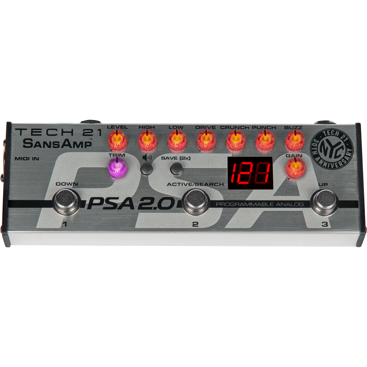 Tech 21 SansAmp PSA 2.0 Programmable Analog Preamp Pedal
