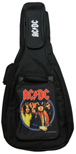 Perris AC/DC Acoustic Guitar Gig Bag with Highway To Hell Design, 600D Nylon, Backpack Straps, Multiple Pockets, Reinforced Handles