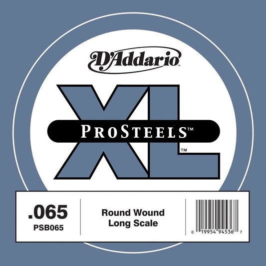 D'Addario PSB065 ProSteels Bass Guitar Single String, Long Scale, .065