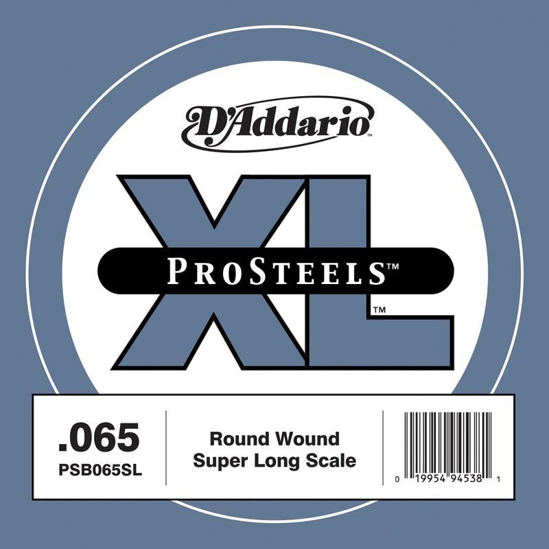 D'Addario PSB065SL ProSteels Bass Guitar Single String, Super Long Scale, .065