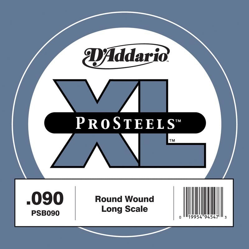 D'Addario PSB090 ProSteels Bass Guitar Single String, Long Scale, .090