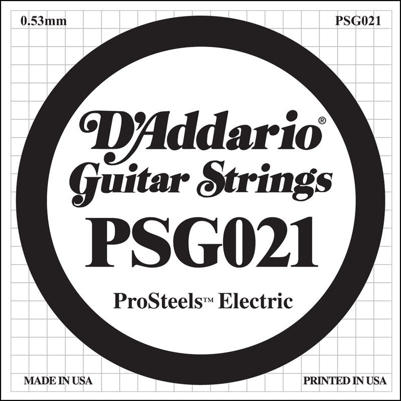 D'Addario PSG021 ProSteels Electric Guitar Single String, .021