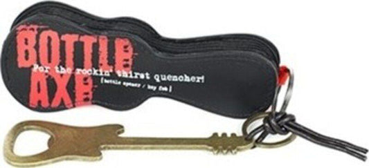Bottle Axe Bottle Opener/Key Fob with Gig Bag and Plectrum Pocket in Bronze