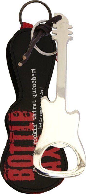 Bottle Axe Keychain Bottle Opener with Gig Bag and Plectrum Pocket - Silver