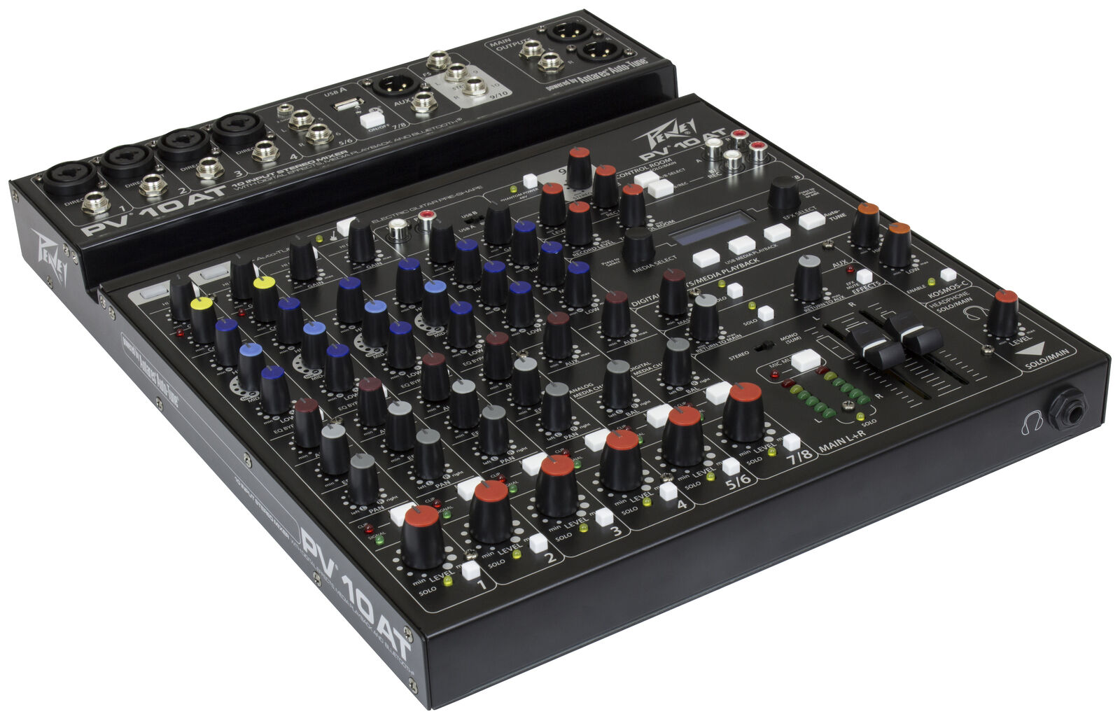 Peavey PV-10AT Compact 10-Channel Mixer with Bluetooth & Antares Auto-Tune, 2 Channels Auto-Tune, 4 Mic Preamps, USB Playback, Digital Effects