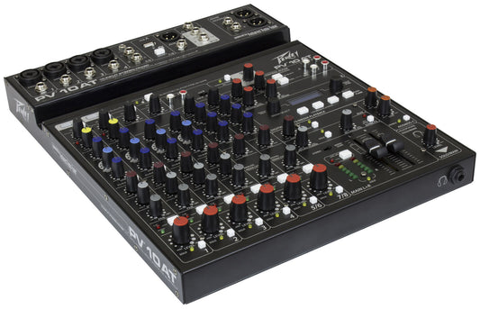 Peavey PV-10AT Compact 10-Channel Mixer with Bluetooth & Antares Auto-Tune, 2 Channels Auto-Tune, 4 Mic Preamps, USB Playback, Digital Effects