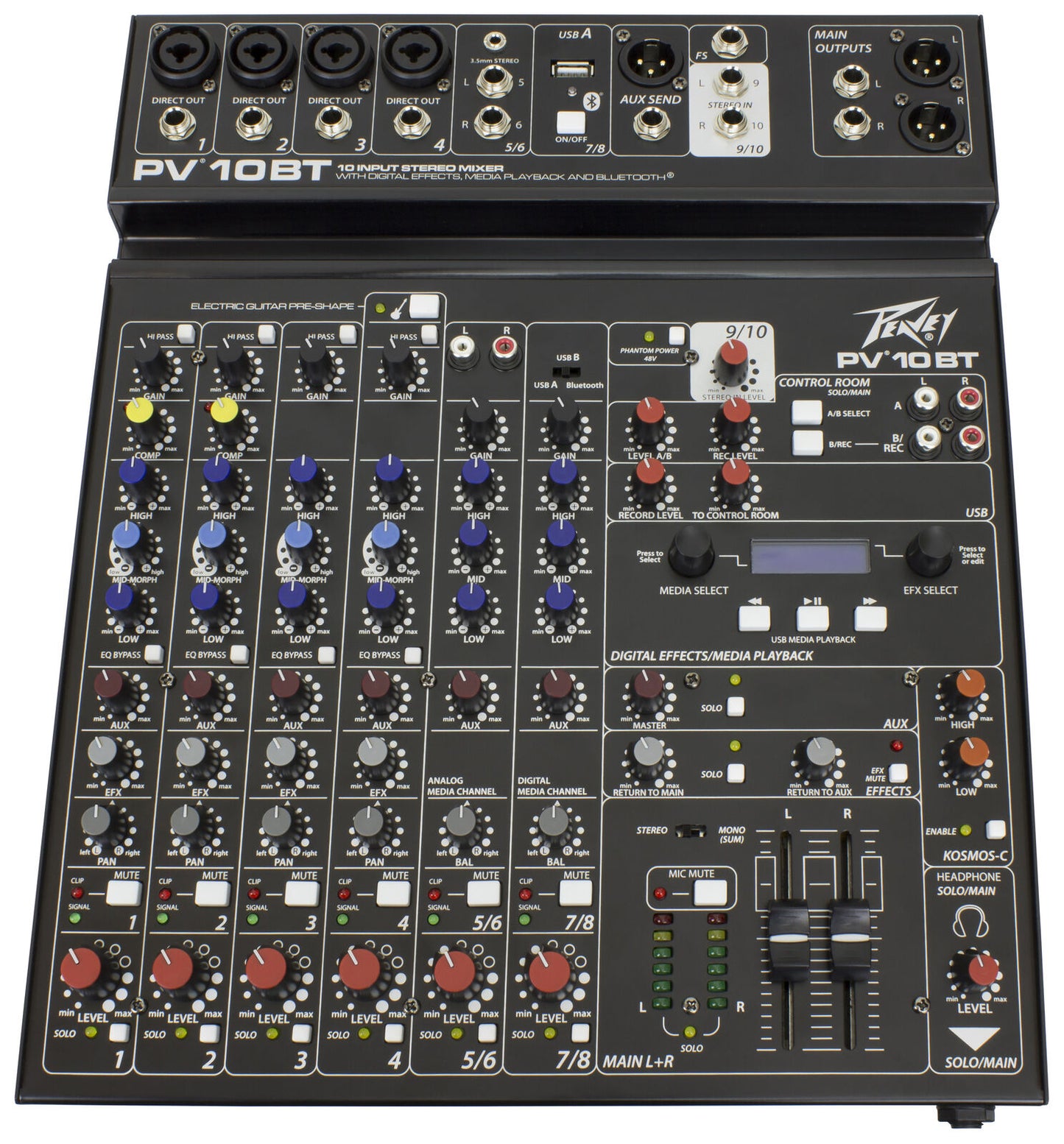 Peavey PV-10BT Compact 10-Channel Analog Mixer with Bluetooth and Digital Effects — view 2