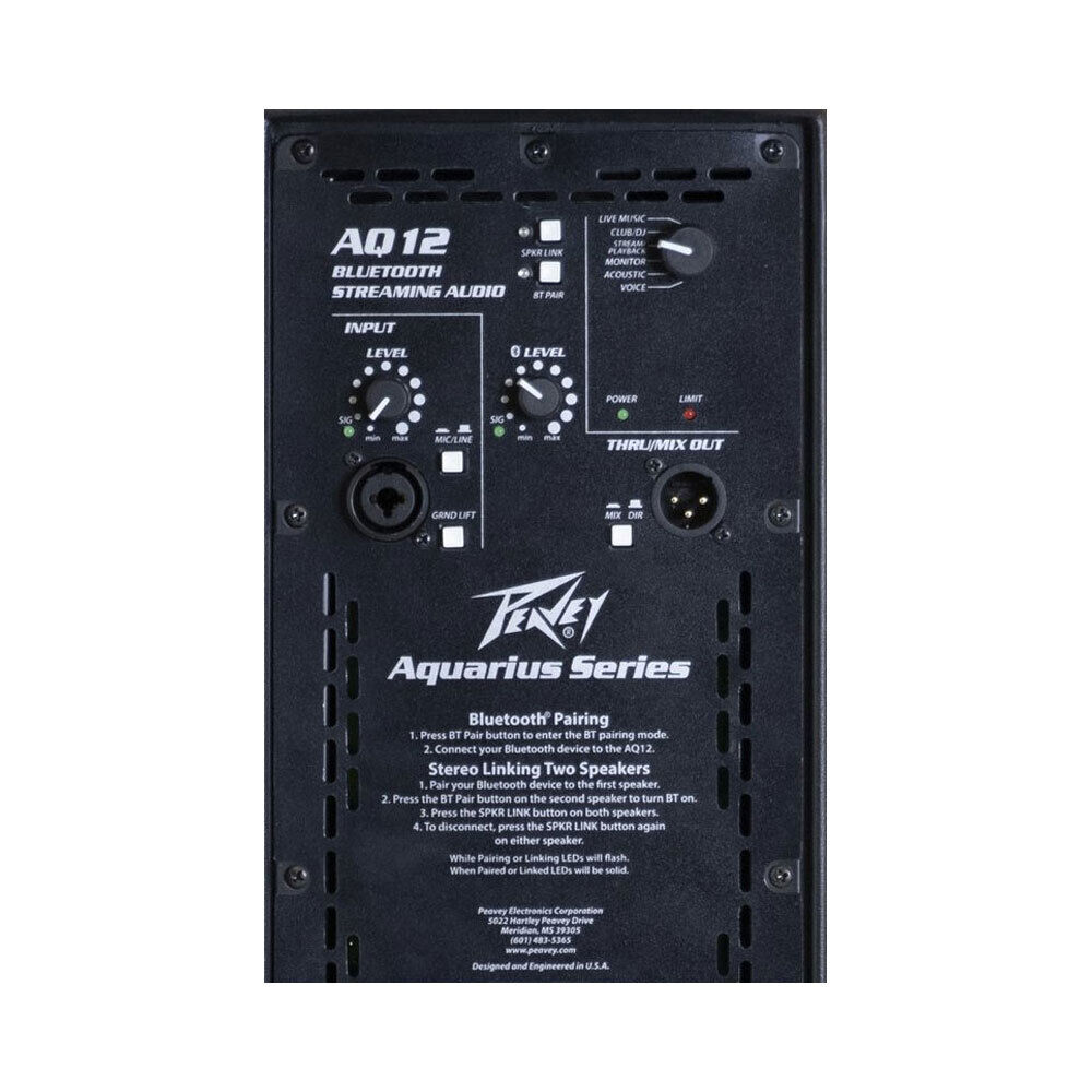 Peavey AQ12 Powered 1000W Bi-Amped 12" Loudspeaker with Bluetooth Streaming and DSP Processing — view 5