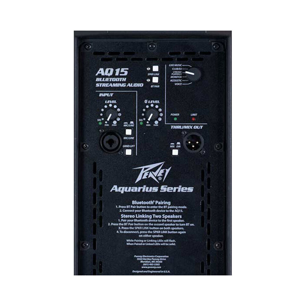 Peavey Aquarius Series AQ15 Powered 1000W Bi-Amped 15" Loudspeaker with Bluetooth — view 5