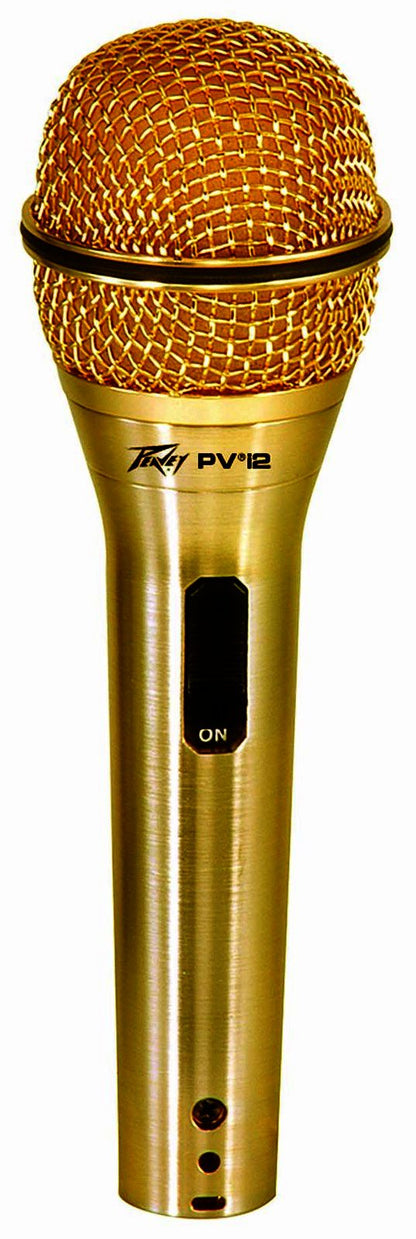 Peavey PVi2 Dynamic Cardioid Microphone in Gold with 6m XLR-XLR Cable and Carrying Pouch