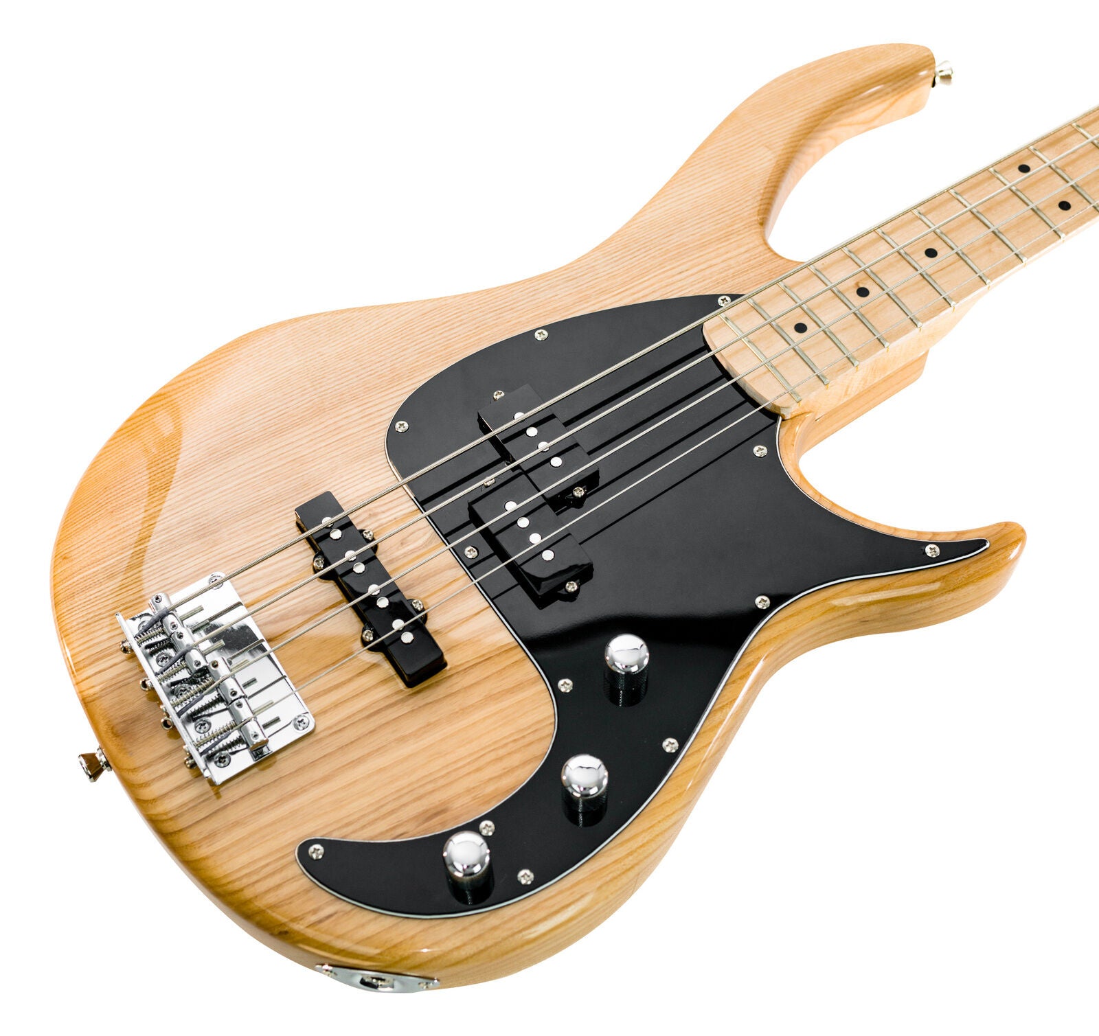 Peavey Milestone Series 4 String Electric Bass Guitar Natural Finish — view 3
