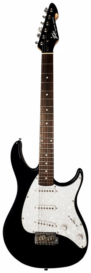 Peavey Raptor Custom Series Electric Guitar Black (3SC) with PowerPlate, Rosewood Fingerboard, 3 Single Coil Pickups