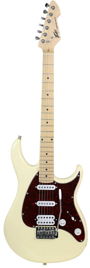 Peavey Raptor Plus Series Electric Guitar Ivory SSH Solid Body with 5-Way Pickup Selector and Fulcrum Tremolo Bridge