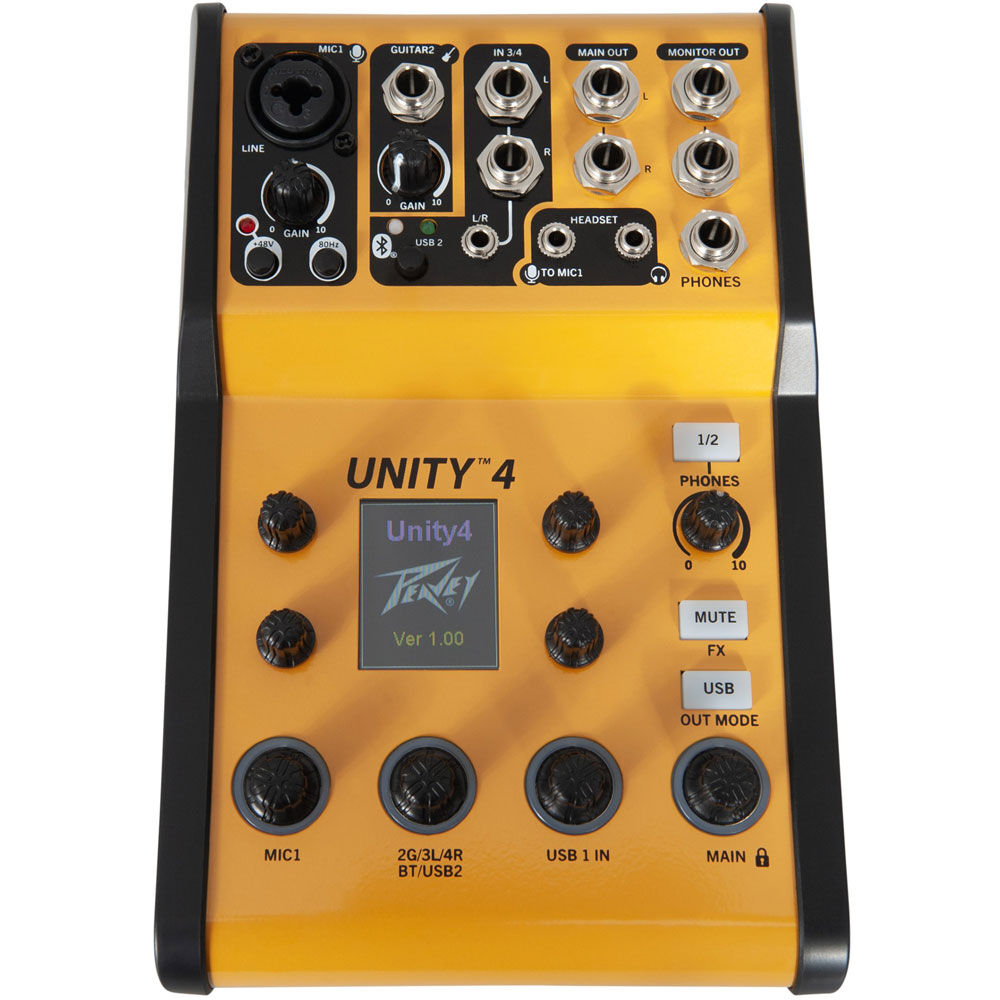 Peavey Unity Series UNITY-4 Digital 4-Channel Mixer with Bluetooth and USB-C Interface