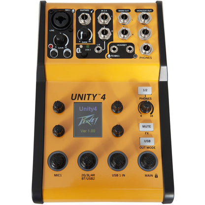 Peavey Unity Series UNITY-4 Digital 4-Channel Mixer with Bluetooth and USB-C Interface