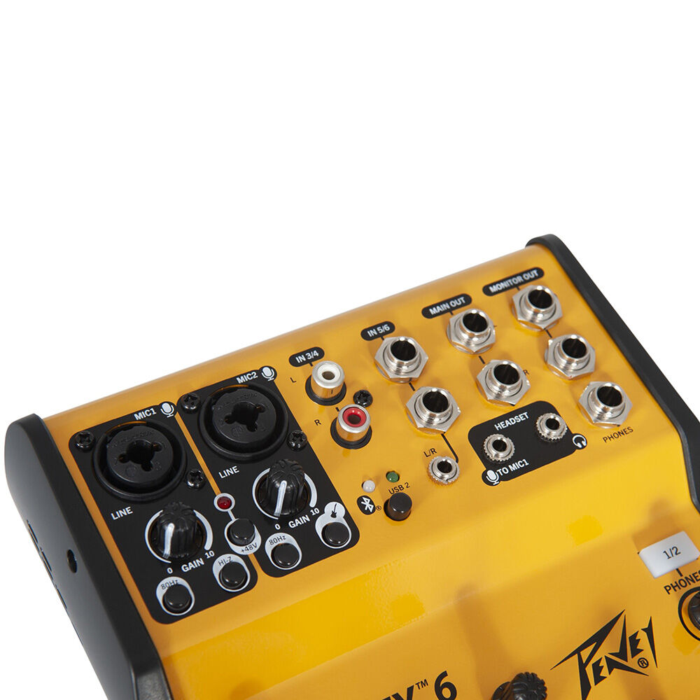 Peavey Unity Series UNITY-6 Digital 6-Channel Mixer with Bluetooth, USB-C Interface, Phantom Power, EQ and FX — view 3