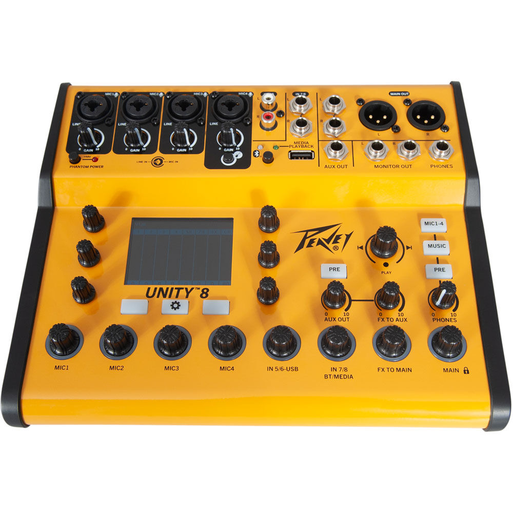 Peavey Unity Series UNITY-8 Digital 8-Channel Mixer with Bluetooth and USB-C Audio Interface