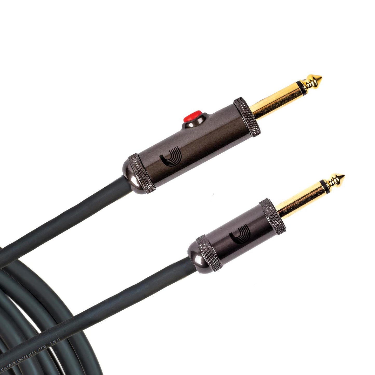 10' Circuit Breaker Instrument Cable with Latching Cut-Off Switch, Straight Plug, by D'Addario